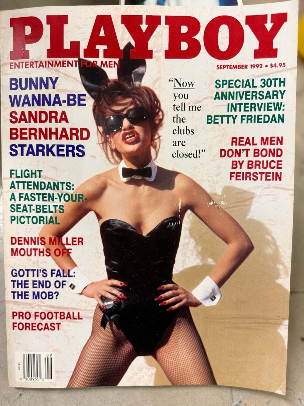 Playboy Magazine September 1992 Sandra Bernhard Cover